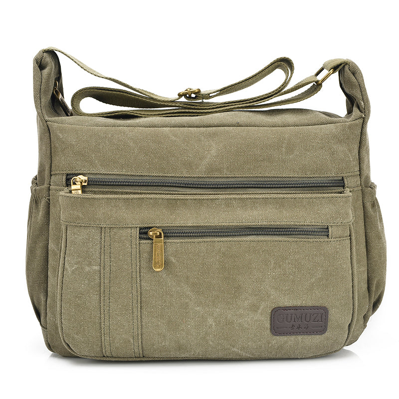 Sac Bandoulière Femme Toile — Sac Messenger Crossbody Multipoches 33x24x16 cm