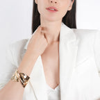 Bracelet Manchette Sculpté – Bijou Statement Audacieux – Femme